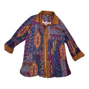 Women’s Southwestern Print Top By slim factor size L